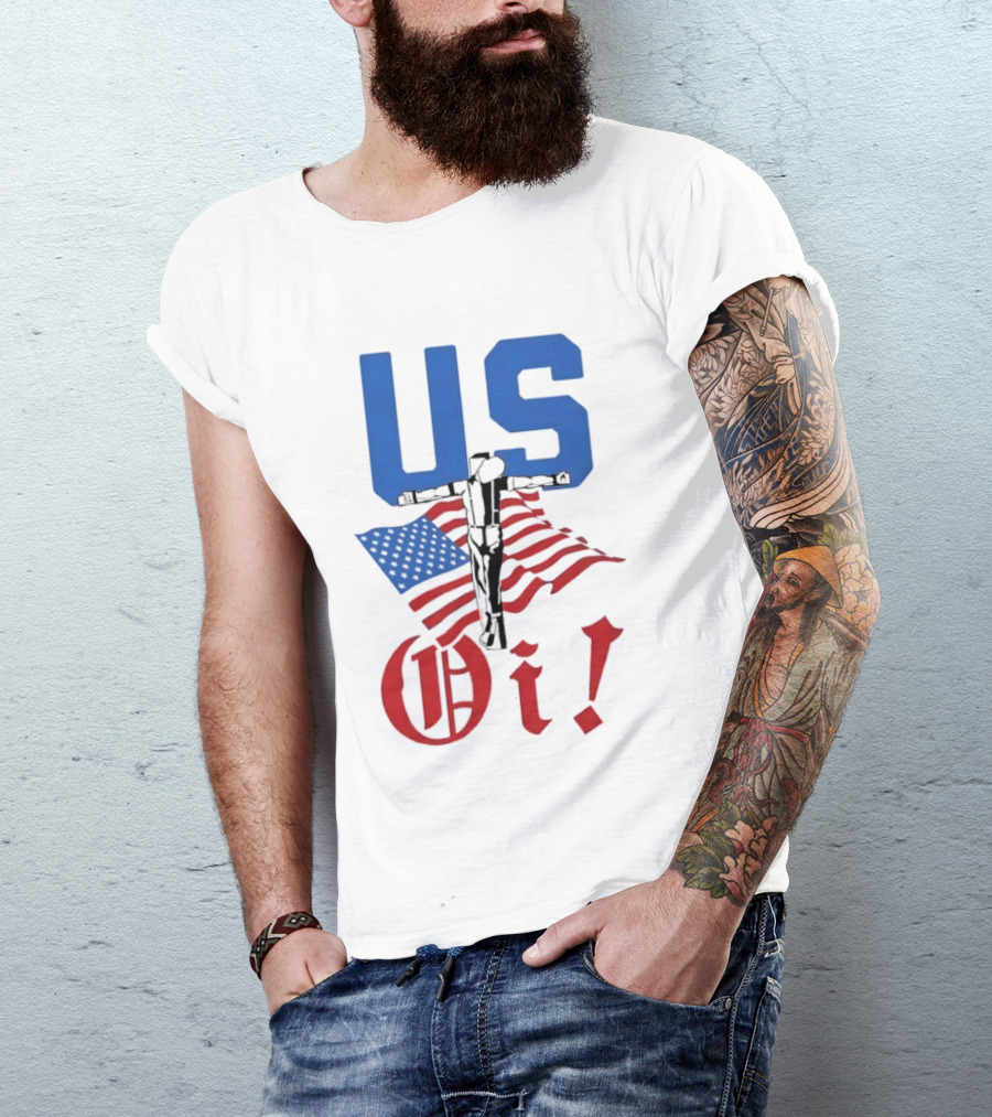 US Oi American Flag Punk Rock Skinhead Culture T-Shirt