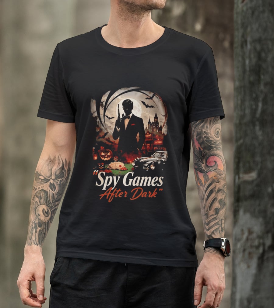 Spy Games After Dark Casino Halloween James Bond T-Shirt