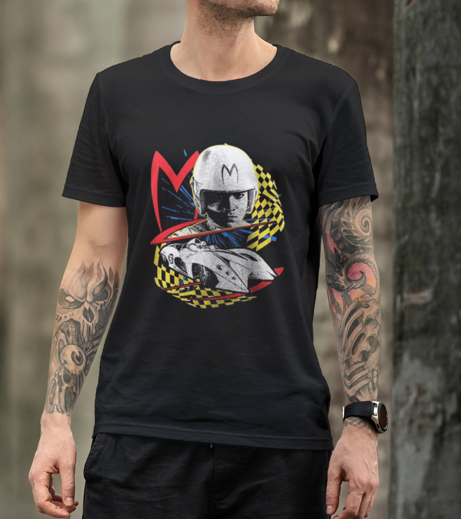 World Racing League WRL Speed Racer Mach 5 Checkered Flag Racing T-Shirt