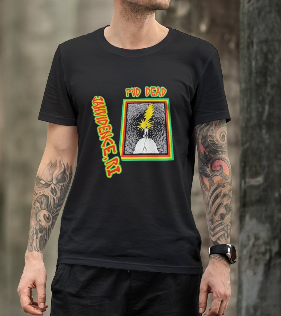 PVD Dead Jahvidence RI Providence Graphic Lightning Bolt T-Shirt