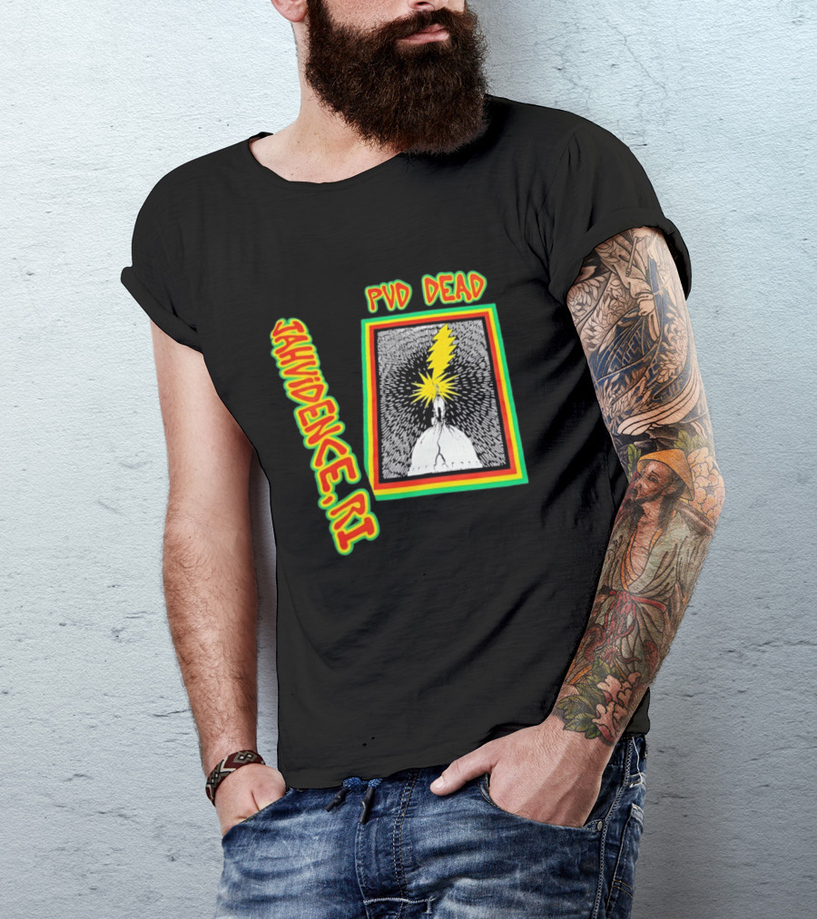 PVD Dead Jahvidence RI Providence Graphic Lightning Bolt T-Shirt