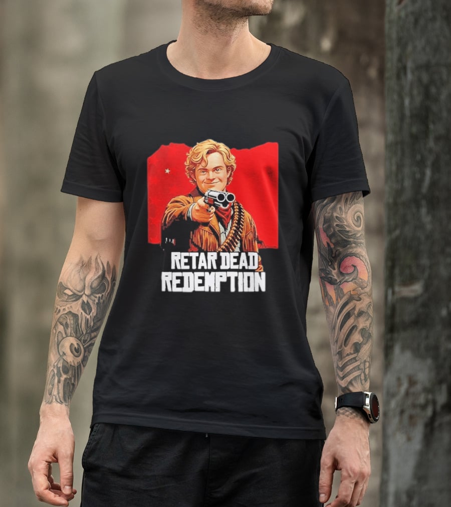 Retar Dead Redemption Western Cowboy And Revolver T-Shirt