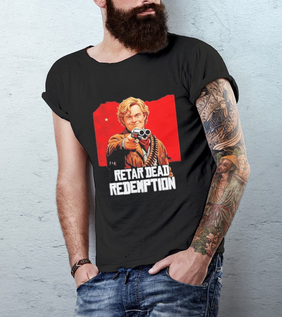 Retar Dead Redemption Western Cowboy And Revolver T-Shirt