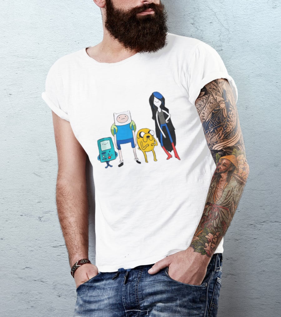 Adventure Time Finn Jake BMO Marceline Character Lineup T-Shirt