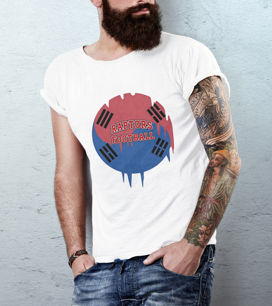 Raptors Football South Korean Flag Color T-Shirt