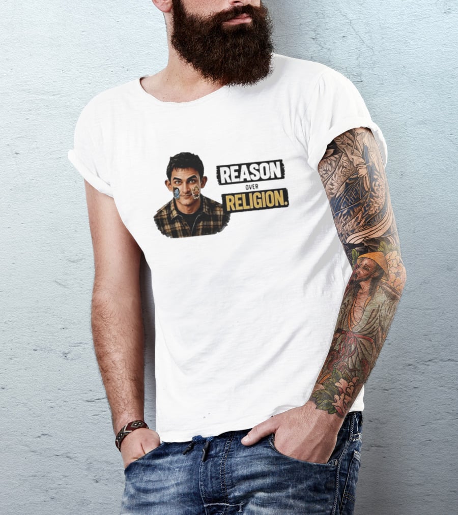 Reason Over Religion Intellectual Message T-Shirt