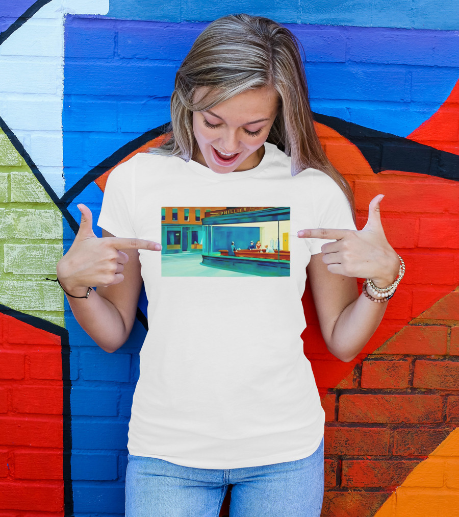 Philly Diner Institute Chicago Edward Hopper Scene T-Shirt