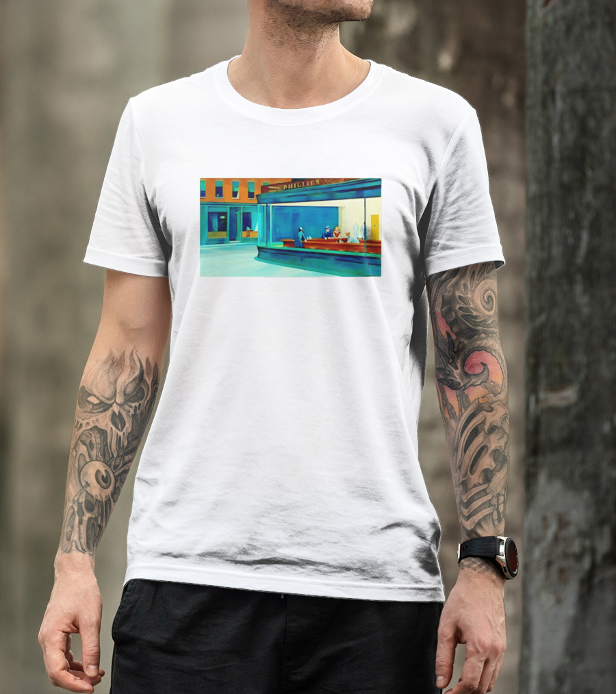 Philly Diner Institute Chicago Edward Hopper Scene T-Shirt