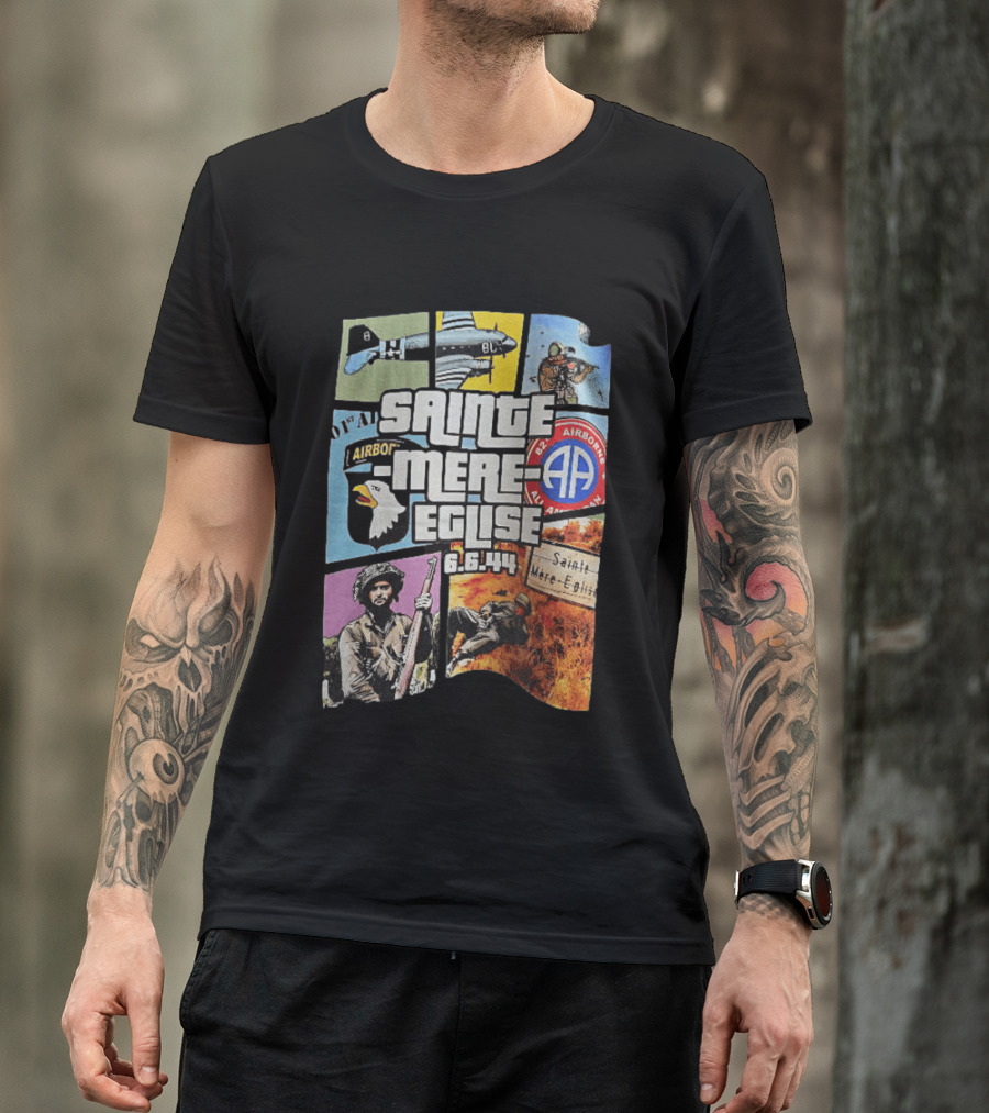 Sainte Mere Eglise 6.6.44 82nd Airborne T-Shirt