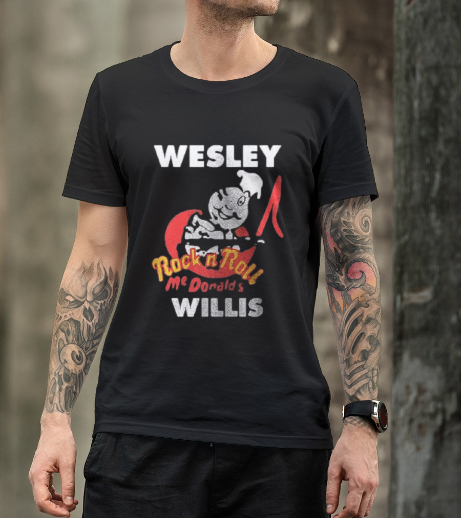 Wesley Willis McDonald's Rock N Roll Cartoon Character Moon T-Shirt