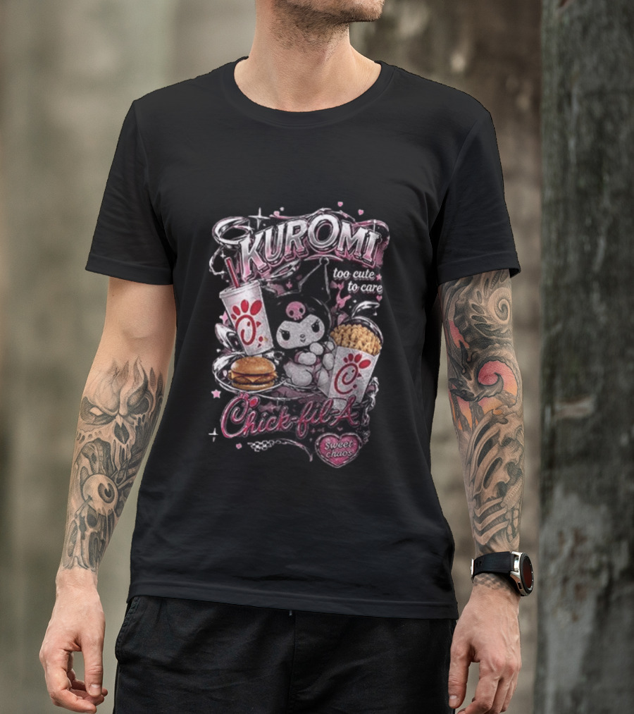 Kuromi Chick Fil A Too Cute To Care Sweet Chaos T-Shirt