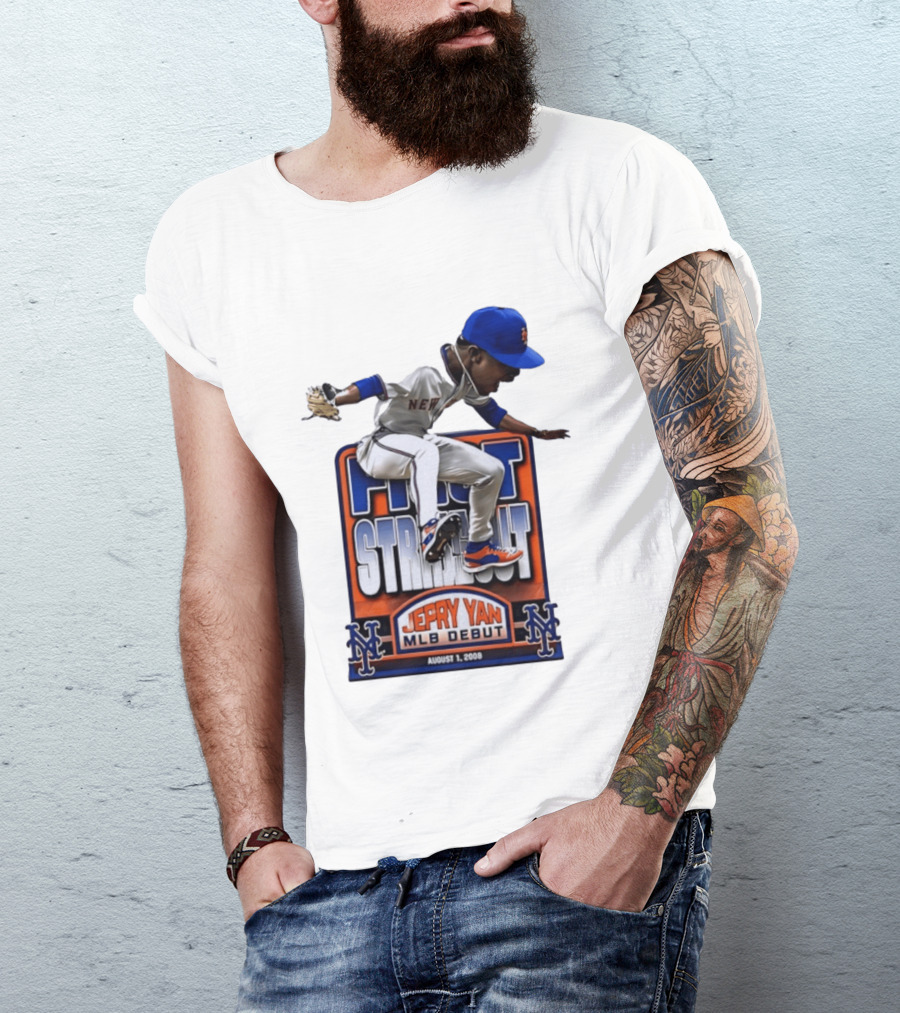 New York Mets Jepry Yan MLB Debut First Strikeout August 1 2008 T-Shirt