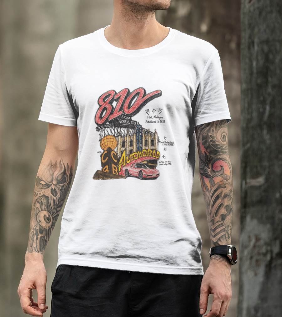 810 Flint Vehicle City Autoworld Grand Fountain Capitol Theatre McDonald's 810 Day Meal T-Shirt