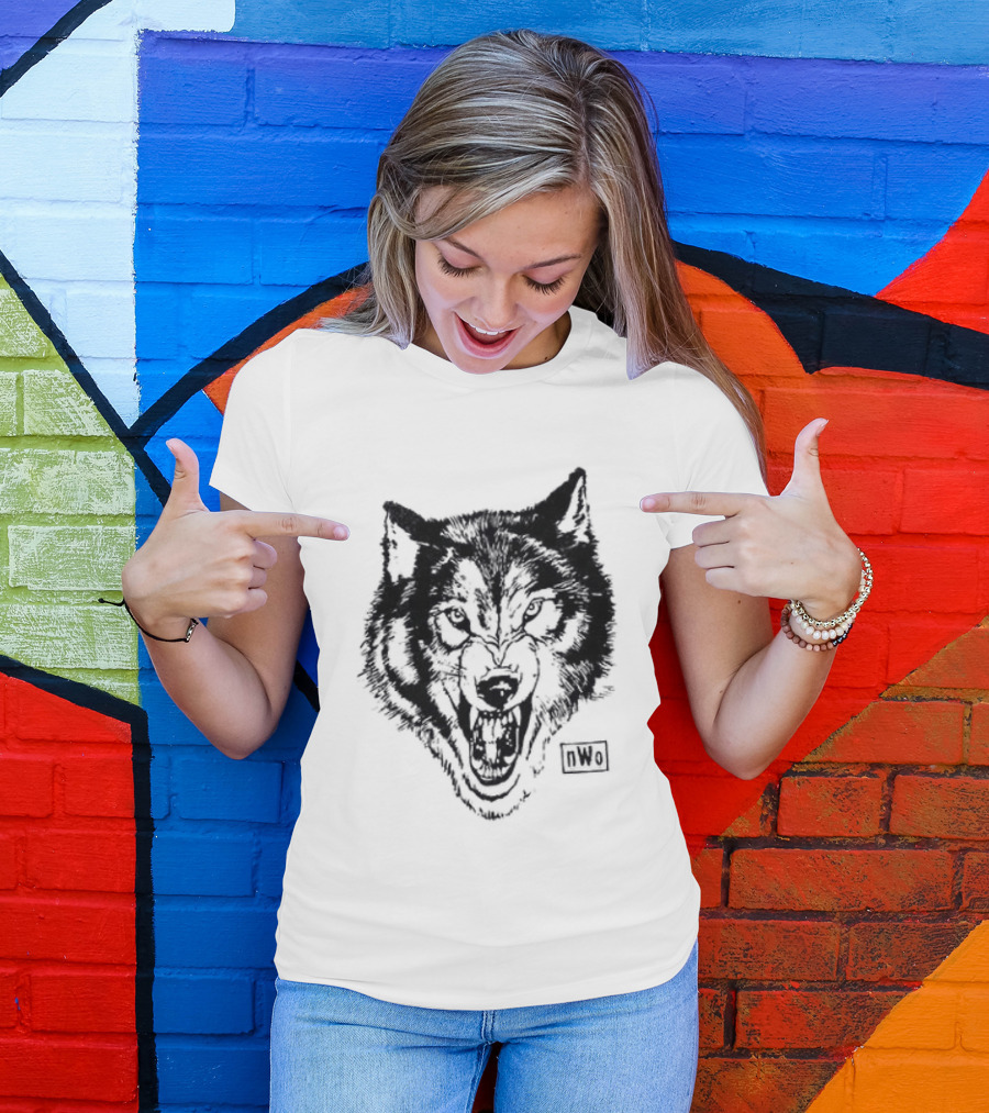NWO New World Order Wolfpack Black Wolf Head T-Shirt