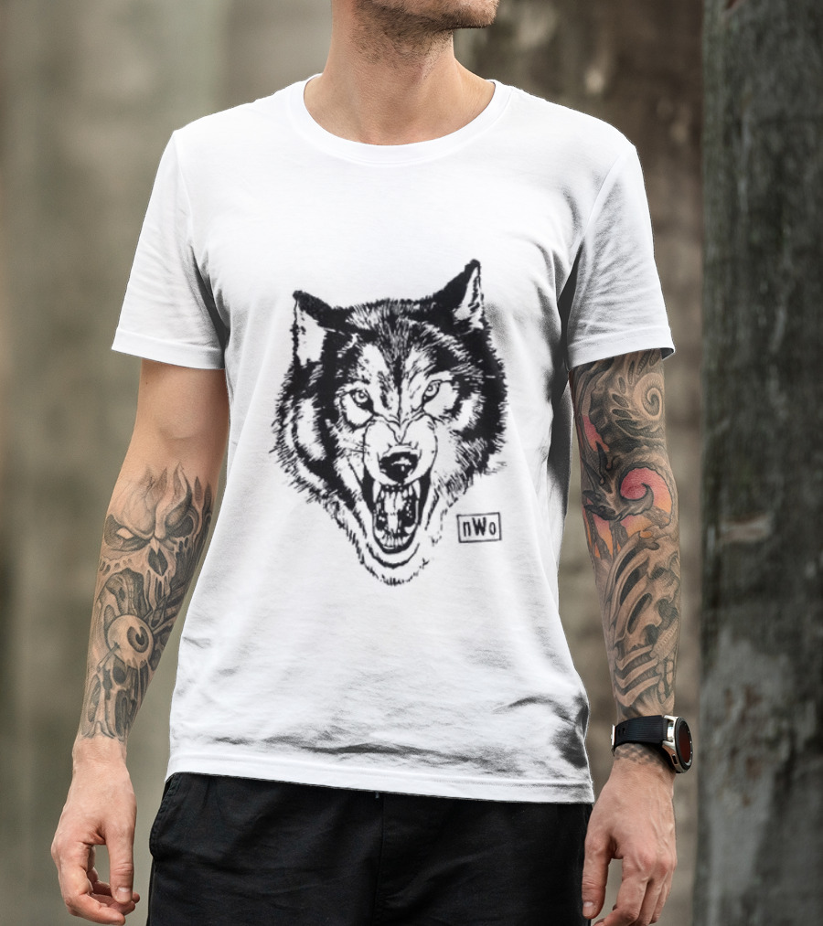 NWO New World Order Wolfpack Black Wolf Head T-Shirt