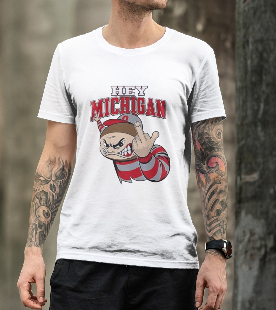 Ohio State Buckeyes Hey Michigan Middle Finger T-Shirt