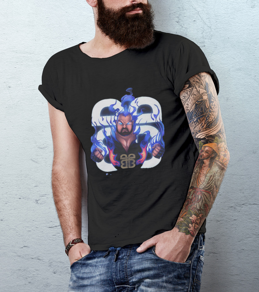 Bam Bam Bigelow WWE Flames New Jersey Devils Pro Wrestling T-Shirt