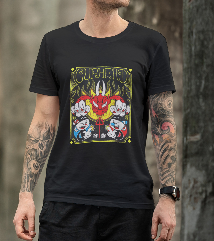 Cuphead Chogrin Devil Flames Dice Devil Characters T-Shirt