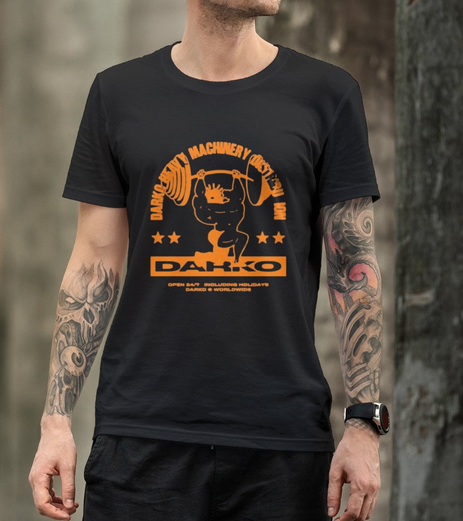 Darko Heavy Machinery Chest Pro Open 24 Hour Darko Worldwide T-Shirt