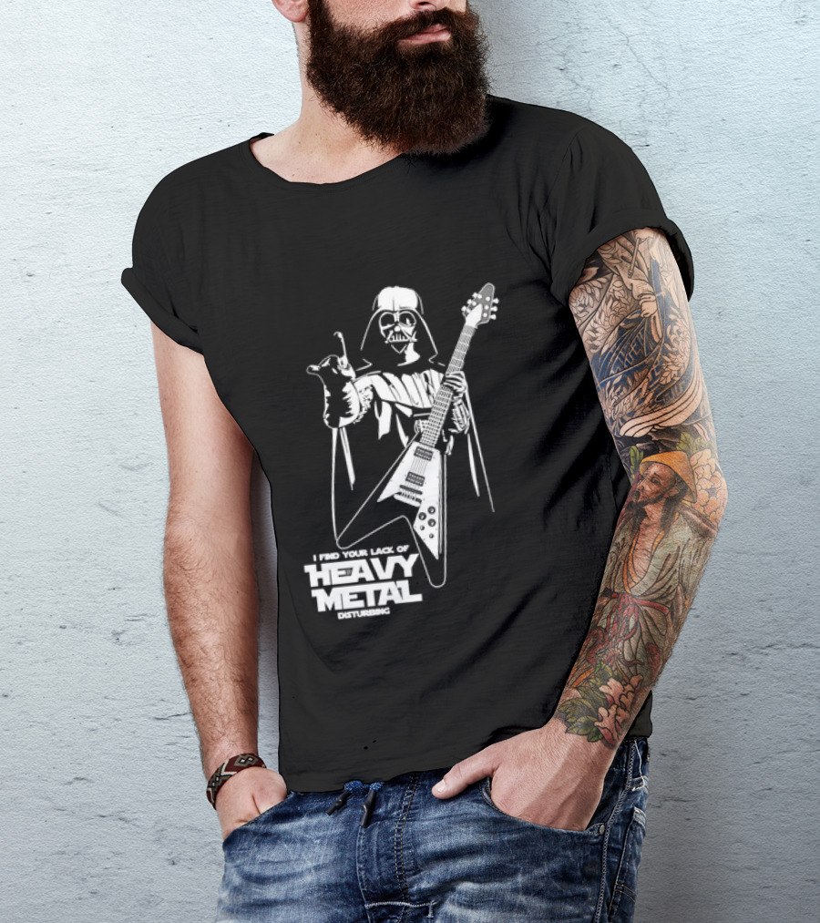 Darth Vader I Find Your Lack Of Heavy Metal Disturbing Guitar Jedi Star Wars T-Shirt
