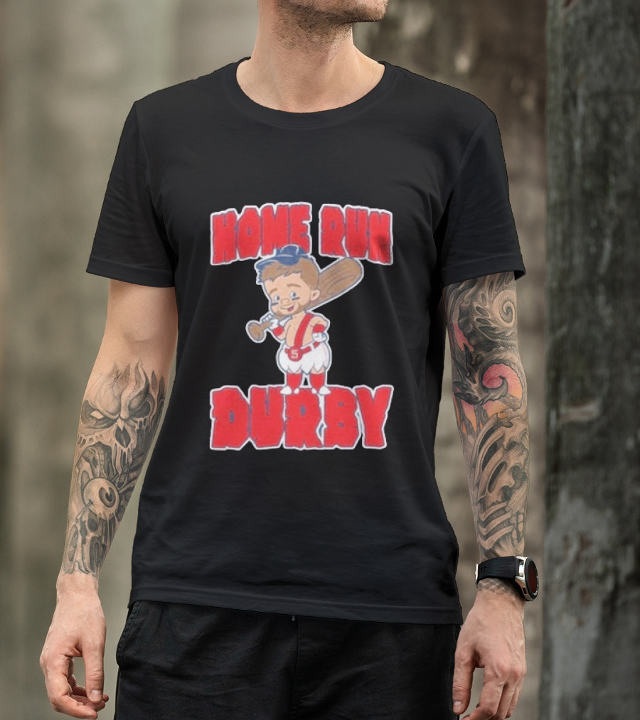 Boston Red Sox Payton Tolle Home Run Durby Cartoon Baseball Player In Red And White Uniform T-Shirt