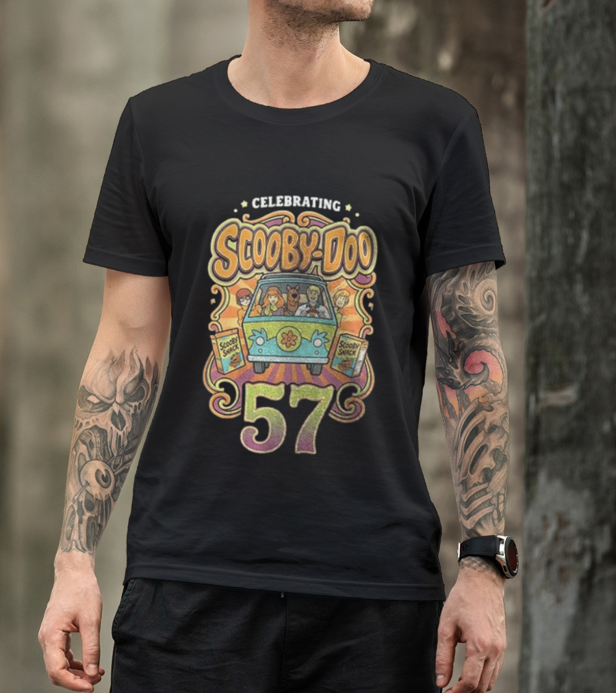 Celebrating 57 Years Scooby Doo And Mystery Machine Adventure T-Shirt