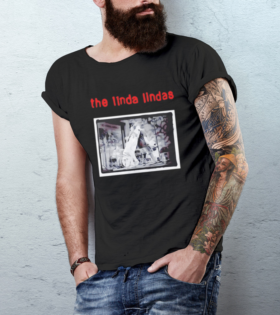 The Linda Lindas Live Performance Punk Rock Black And White Stage Scene T-Shirt
