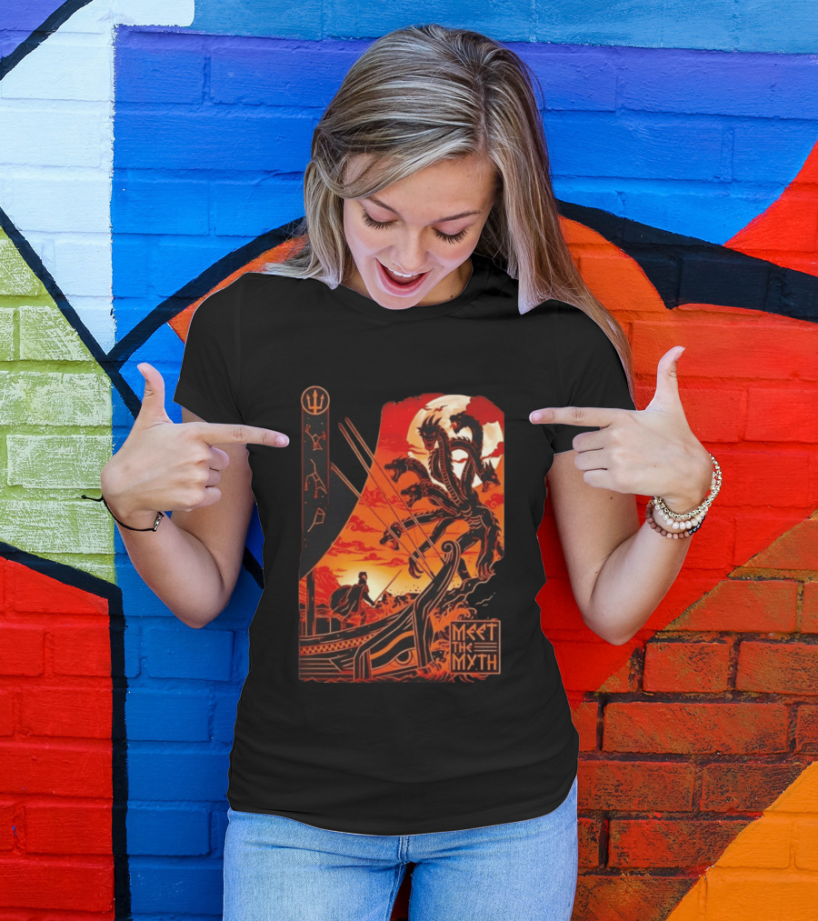 Meet The Myth Hydra Greek Mythology Hercules Dramatic Battle Scene T-Shirt