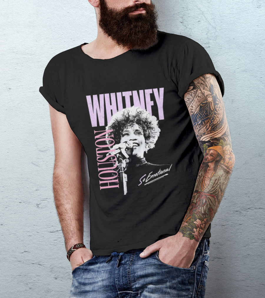 Whitney Houston So Emotional Distressed Vintage Pop Culture 80s T-Shirt