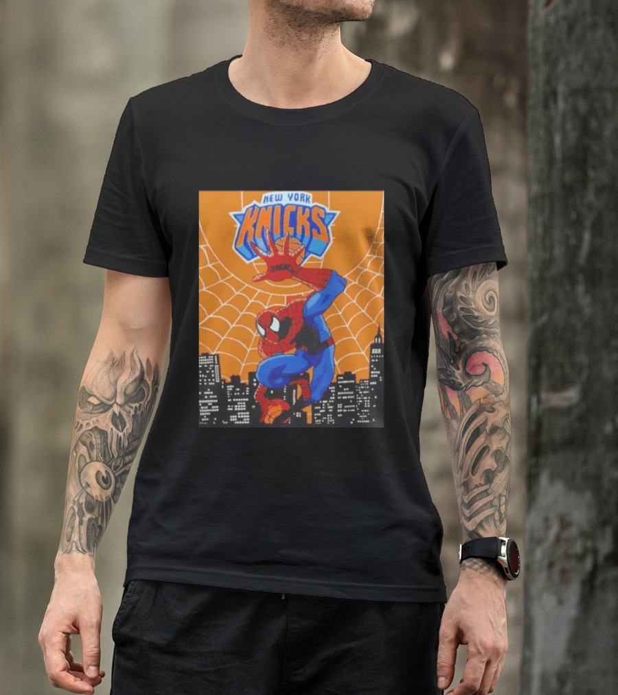 New York Knicks Spider Man Basketball T-Shirt