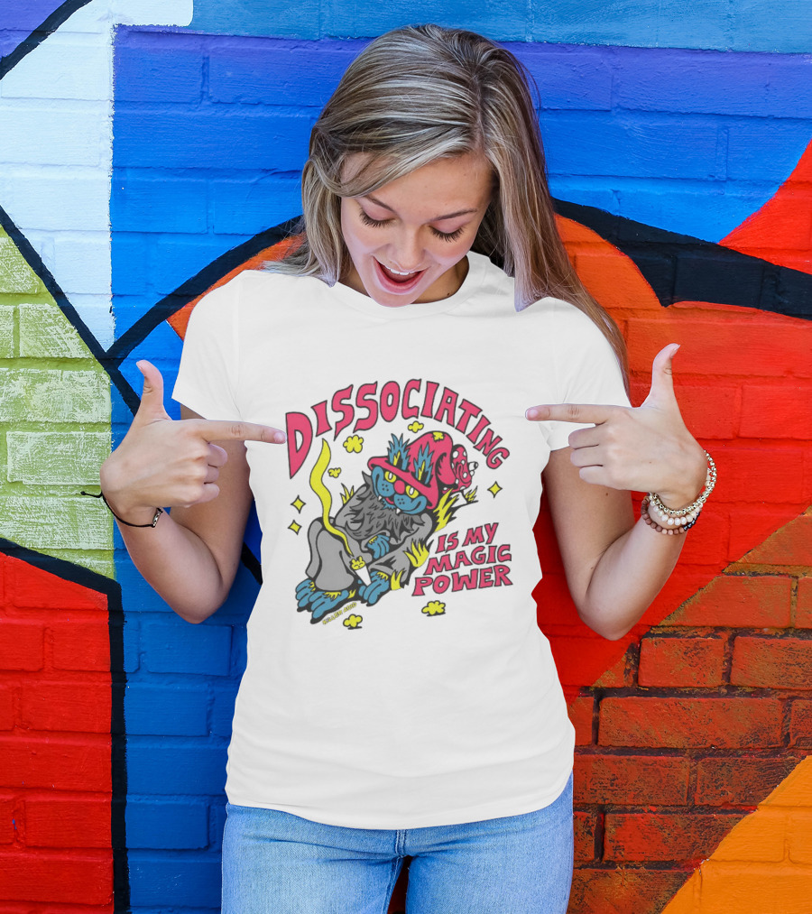 Dissociating Is My Magic Power Killer Acid Wizard Cat T-Shirt