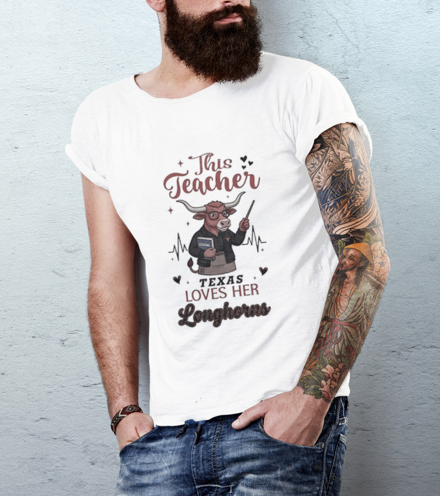 Texas Longhorns This Teacher Love Football T-Shirt