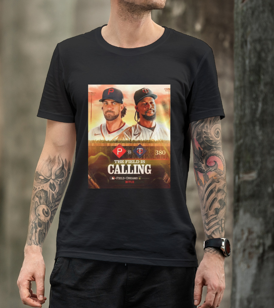 Philadelphia Vs Minnesota MLB Field Of Dreams Bryce Harper Byron Buxton Netflix 380 T-Shirt