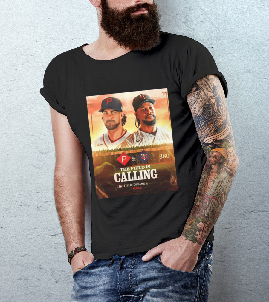 Philadelphia Vs Minnesota MLB Field Of Dreams Bryce Harper Byron Buxton Netflix 380 T-Shirt