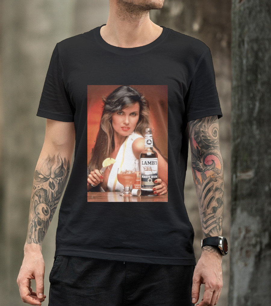 Lamb's Navy Rum Caroline Munro Orange Juice Cocktail Advertising T-Shirt
