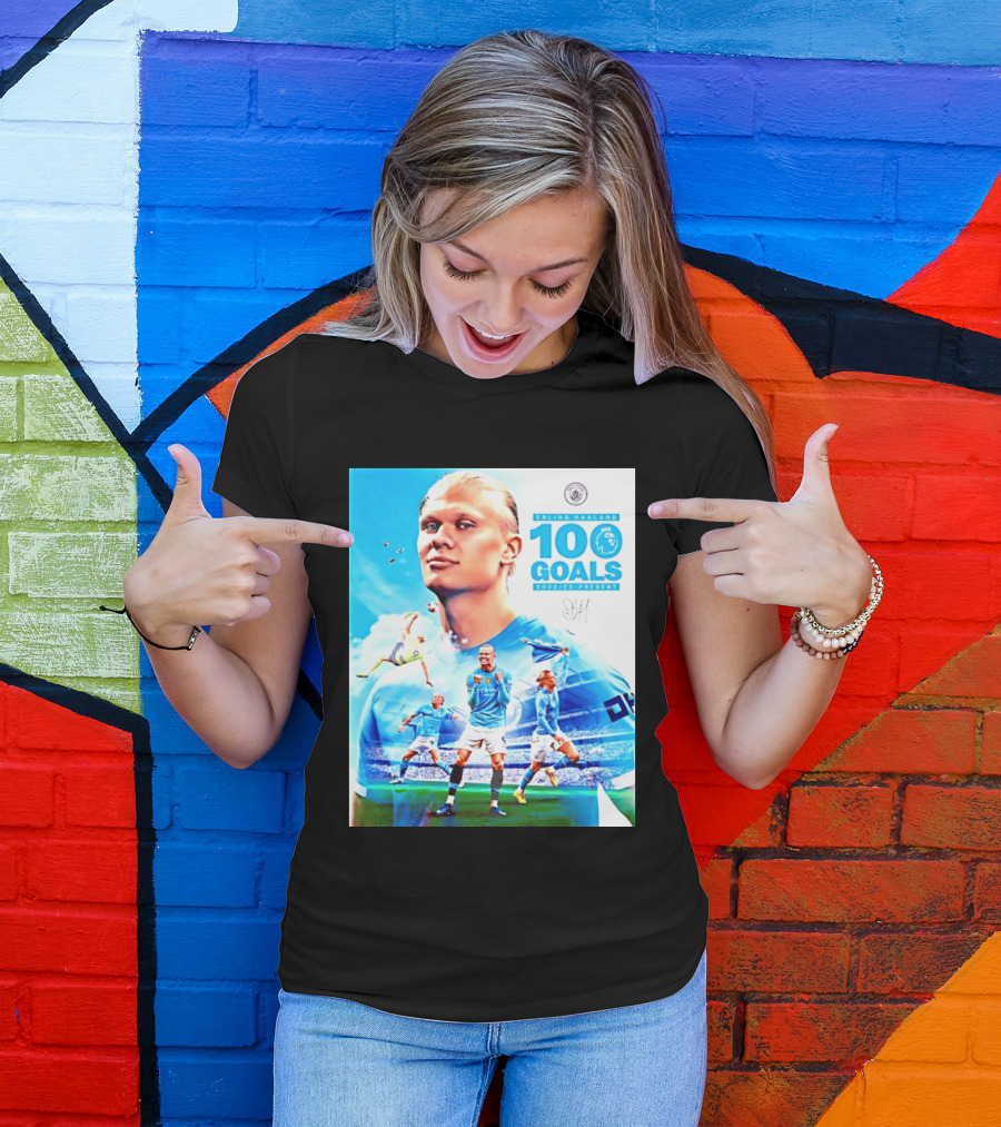 Erling Haaland 100 Goals Premier League 2022 2023 Present T-Shirt