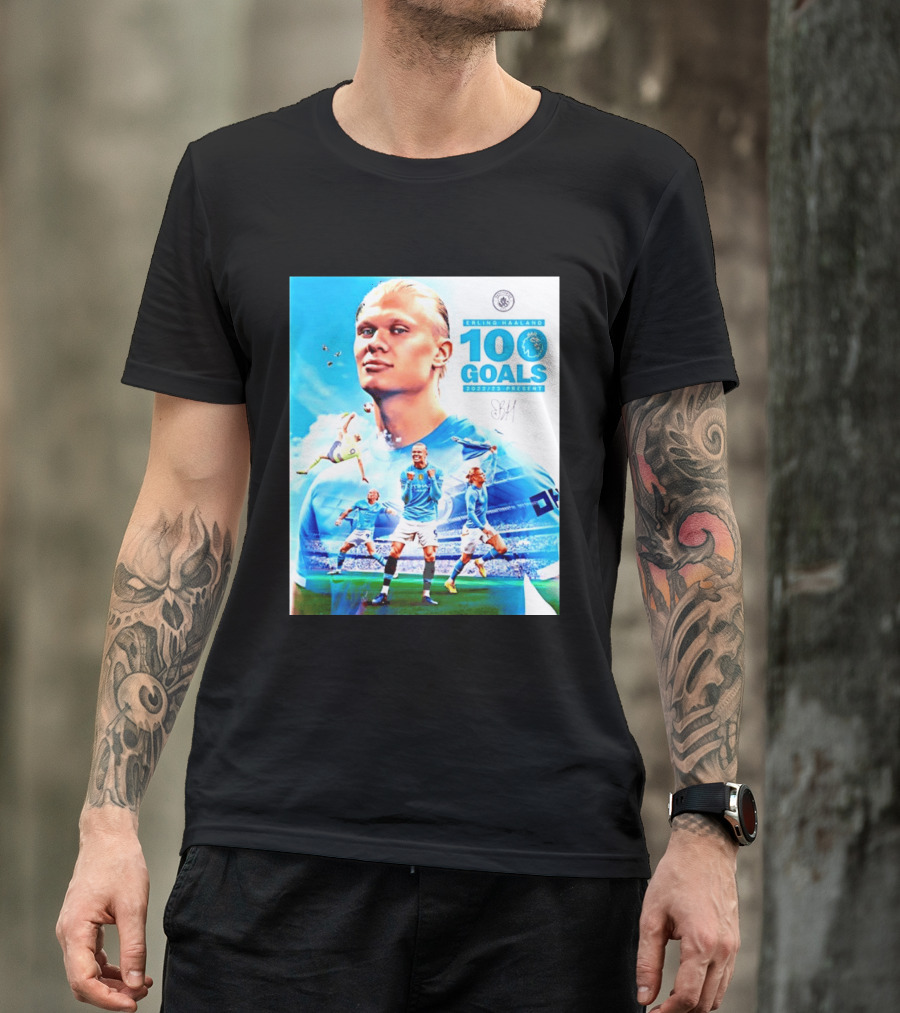 Erling Haaland 100 Goals Premier League 2022 2023 Present T-Shirt