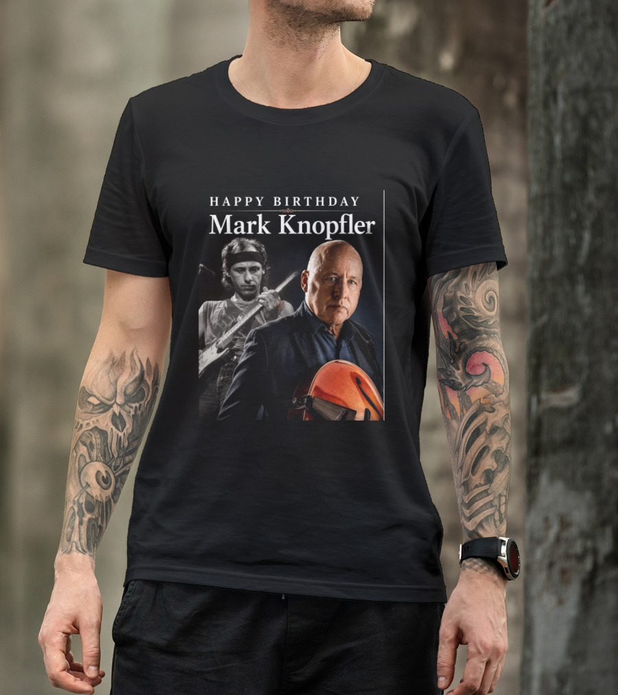 Mark Knopfler Birthday Celebration With Iconic Guitar T-Shirt