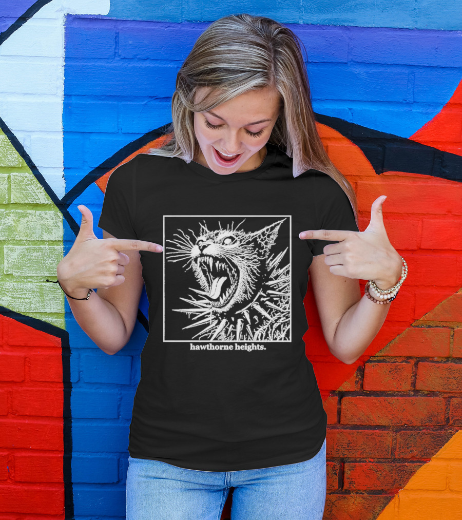 Hawthorne Heights Spiked Collar Cat Punk T-Shirt