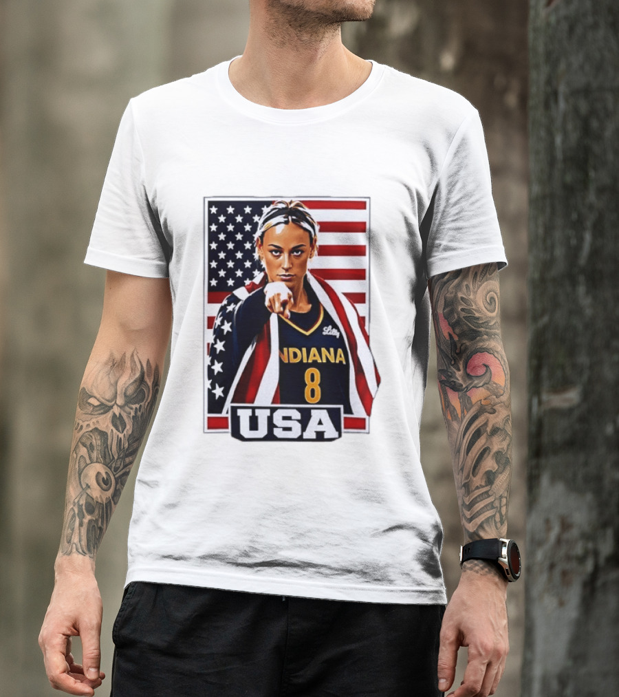 Lexie Hull Indiana Fever 8 USA WNBA Basketball Flag T-Shirt