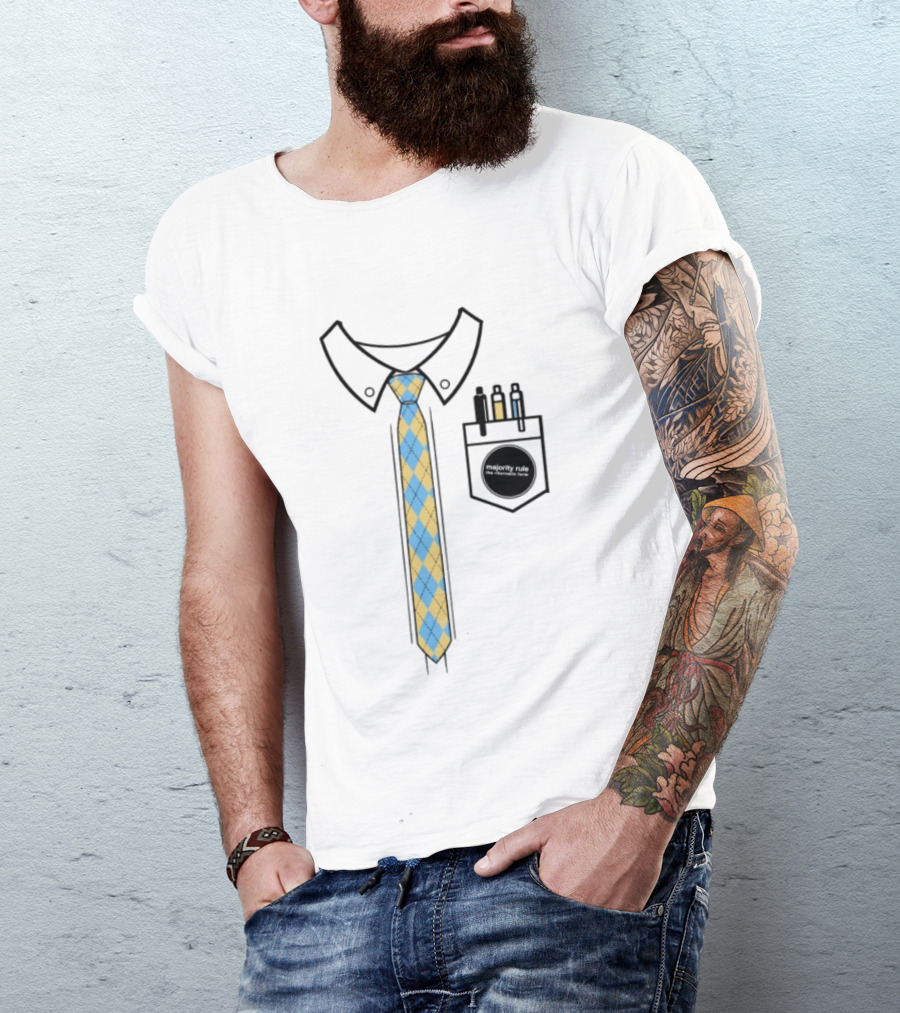 Native Estate Store Ritornello Form Tie Argyle Collar Pocket T-Shirt
