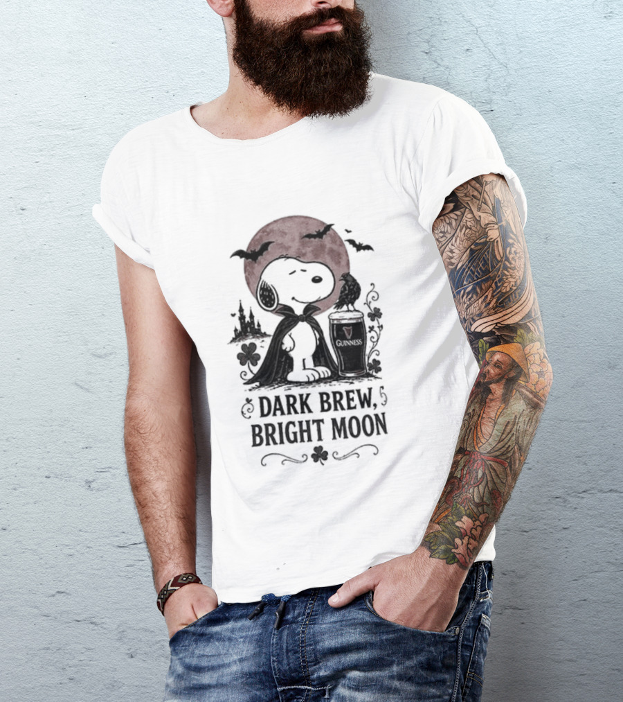 Peanuts Snoopy Dark Brew Bright Moon Halloween T-Shirt