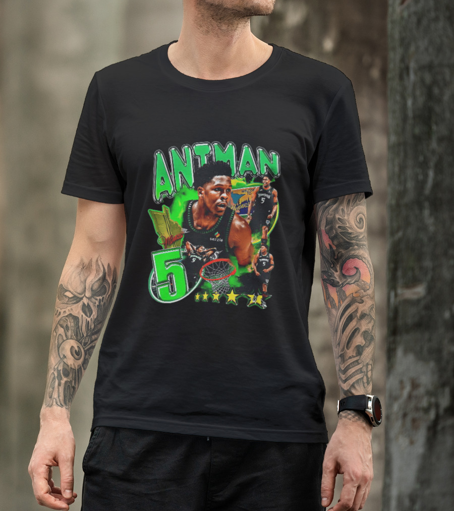 ANITMAN 5 Anthony Edwards Minnesota Timberwolves Welcome To Minnesota T-Shirt