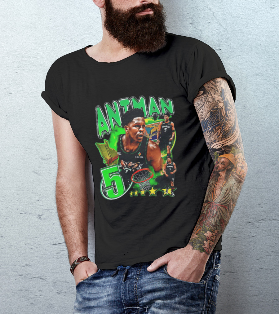 ANITMAN 5 Anthony Edwards Minnesota Timberwolves Welcome To Minnesota T-Shirt