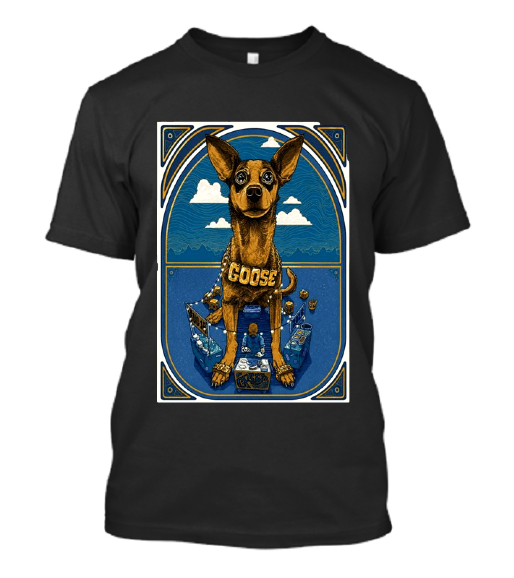 Goose Los Angeles Greek Theatre August 14 2026 Event With Dog And Clouds T-Shirt