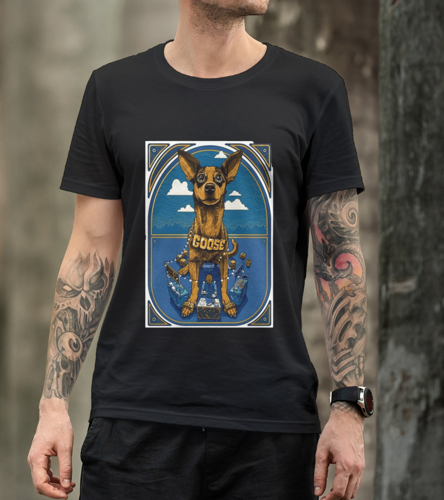 Goose Los Angeles Greek Theatre August 14 2026 Event With Dog And Clouds T-Shirt