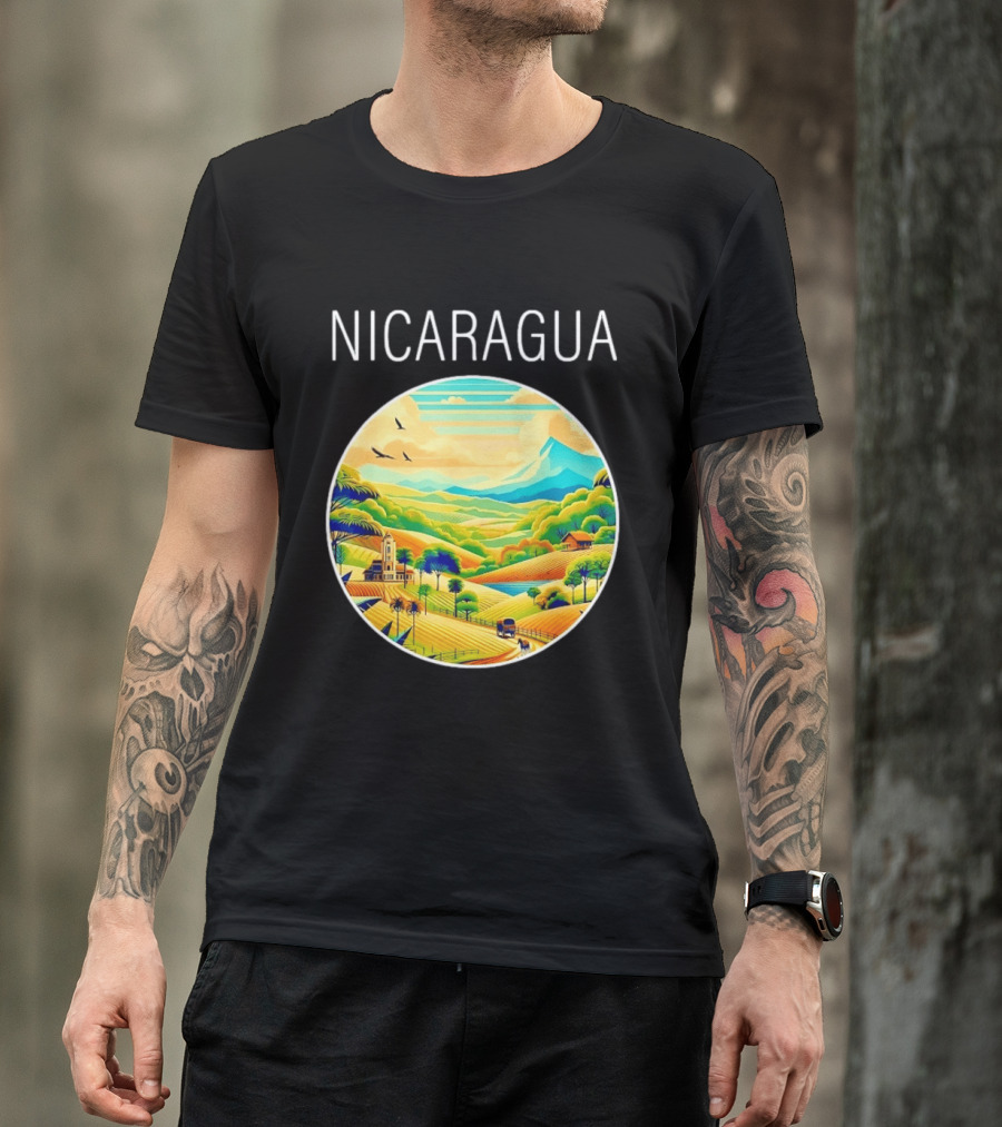 Nicaragua Scenic Landscape Central America Vibrant Mountain View T-Shirt