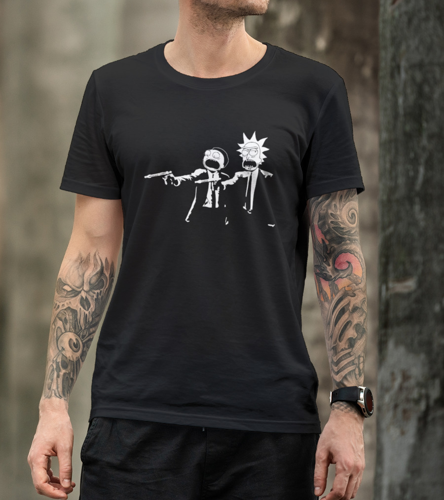 Rick And Morty Pulp Fiction Crossover Adult Swim T-Shirt