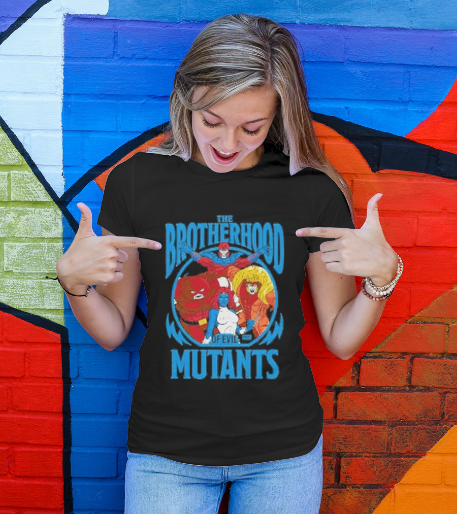 X Men Brotherhood Of Evil Mutants Cropped Mystique Sabretooth Blob T-Shirt