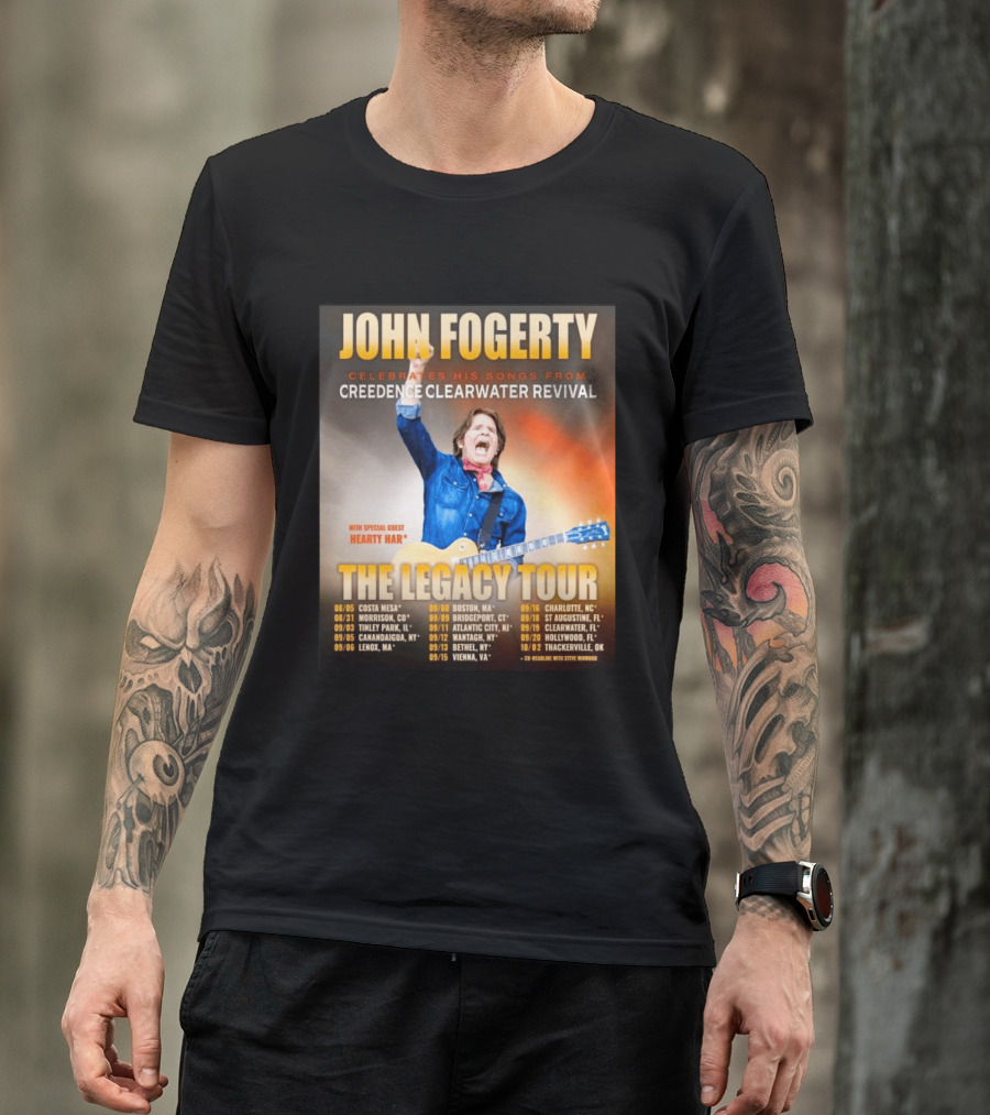 John Fogerty Celebrates His Songs From Creedence Clearwater Revival The Legacy Tour With Hearty Har Dates And Locations T-Shirt